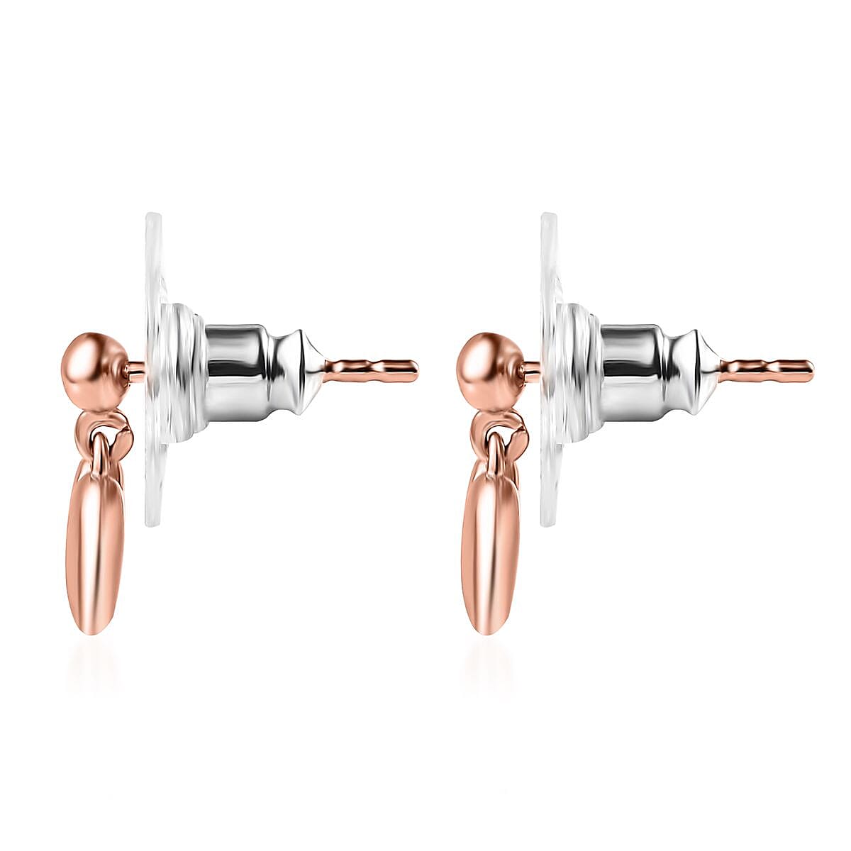 Vermeil Rose Gold Over Sterling Silver Heart Earrings 2.15 Grams image number 3