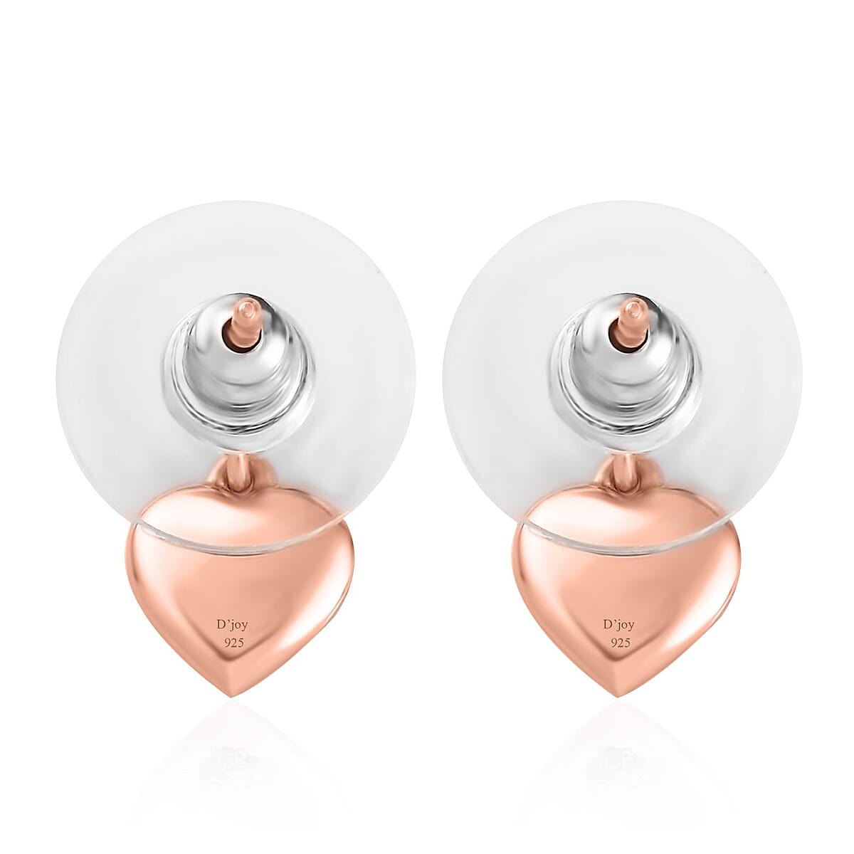 Vermeil Rose Gold Over Sterling Silver Heart Earrings 2.15 Grams image number 4