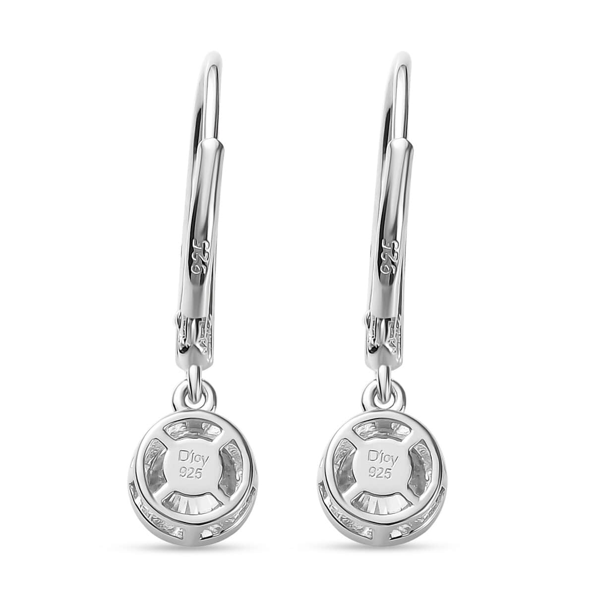 Moissanite Lever Back Earrings in Platinum Over Sterling Silver 1.90 ctw image number 4