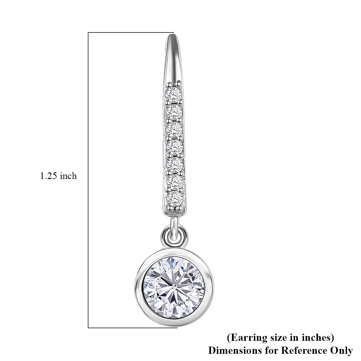 Moissanite Lever Back Earrings in Platinum Over Sterling Silver 1.90 ctw