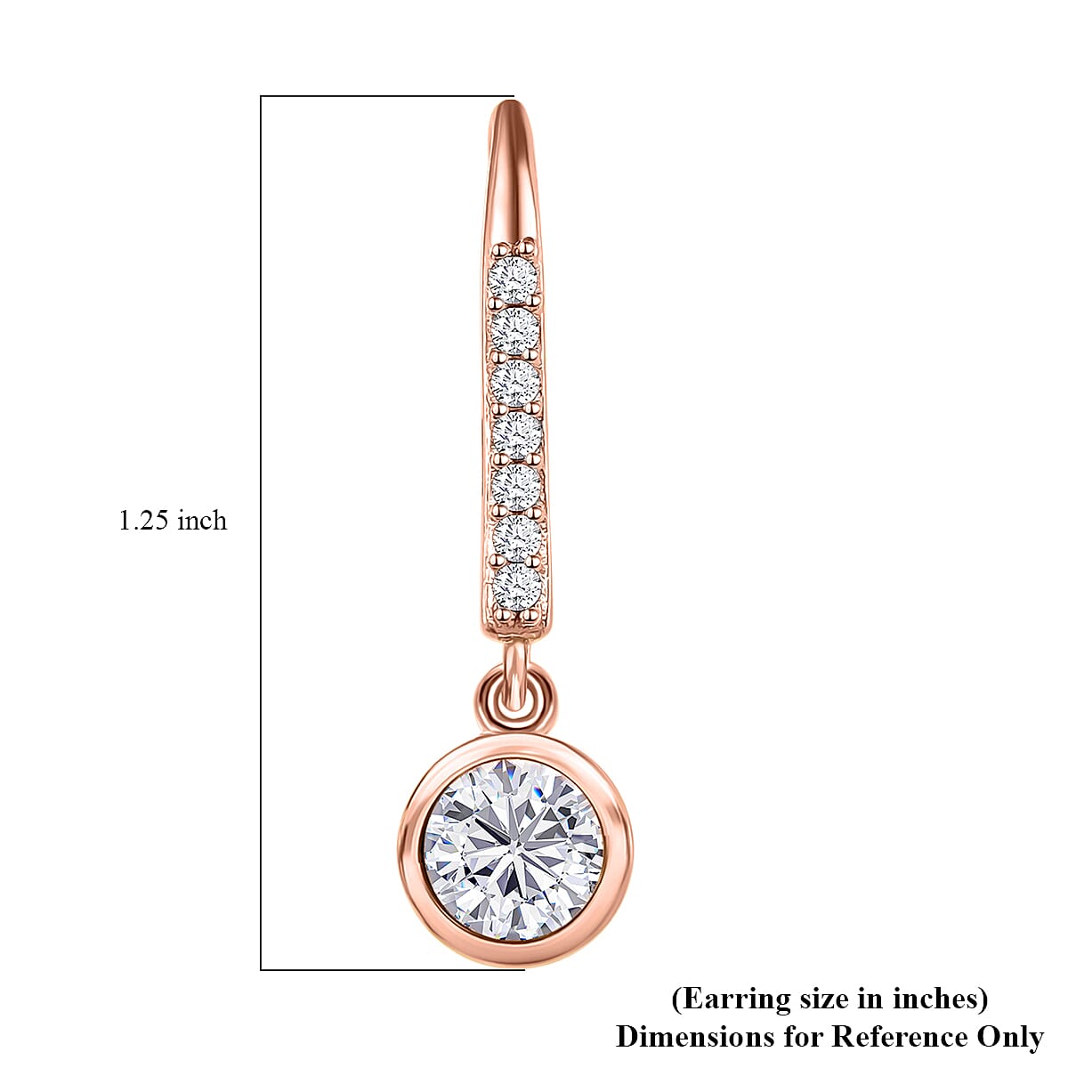 Moissanite Lever Back Earrings in Vermeil Rose Gold Over Sterling Silver 1.90 ctw image number 5