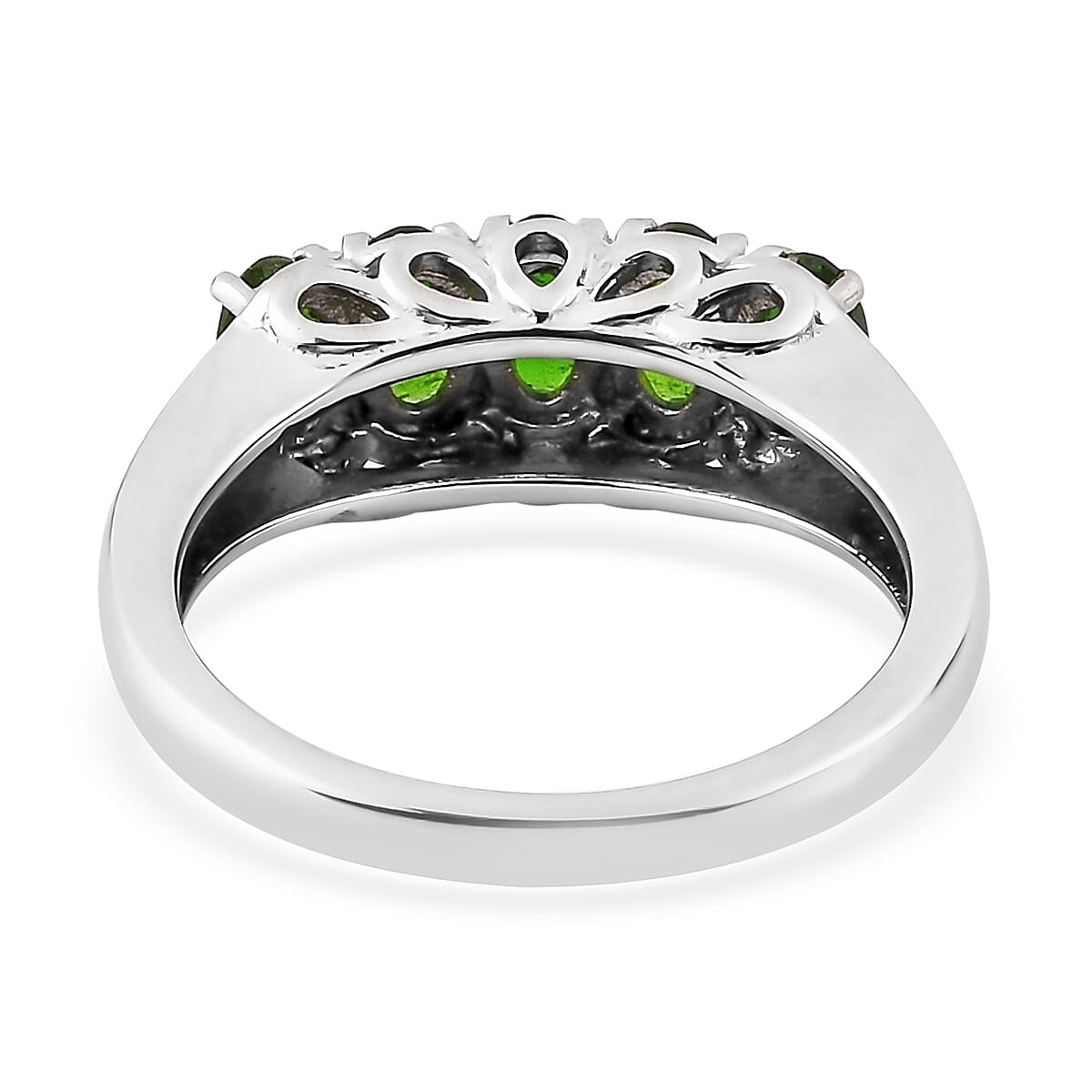 Chrome Diopside 5 Stone Ring in Stainless Steel (Size 10.0) 1.15 ctw image number 4