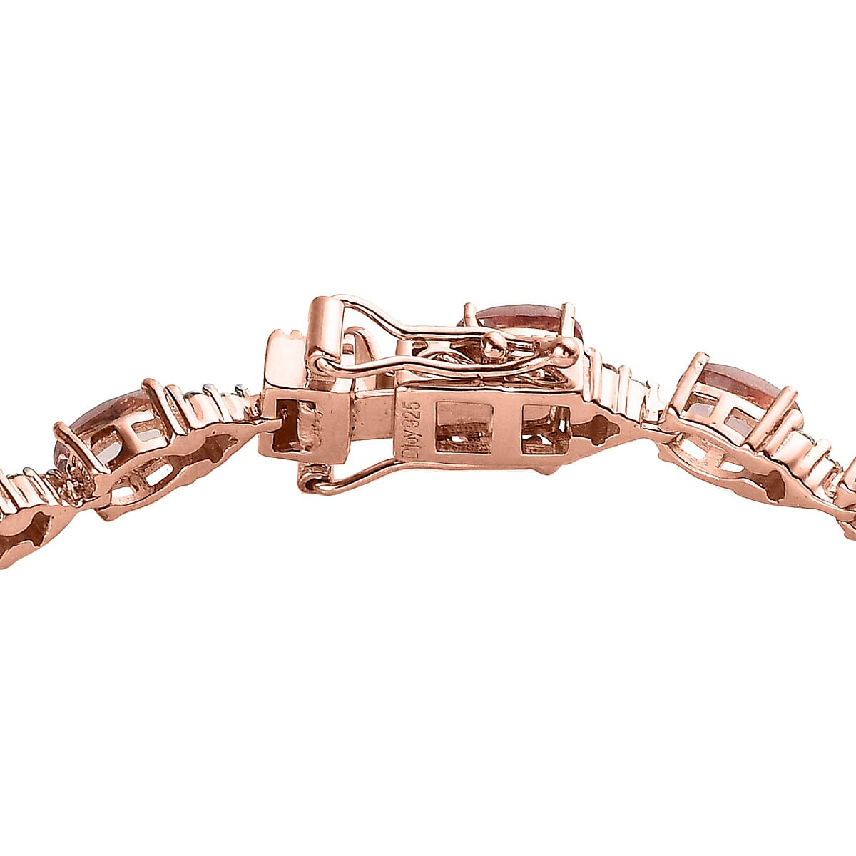 Red Rose Apatite and Moissanite Bracelet in Vermeil Rose Gold Over Sterling Silver (7.25 In) 10.75 ctw image number 3