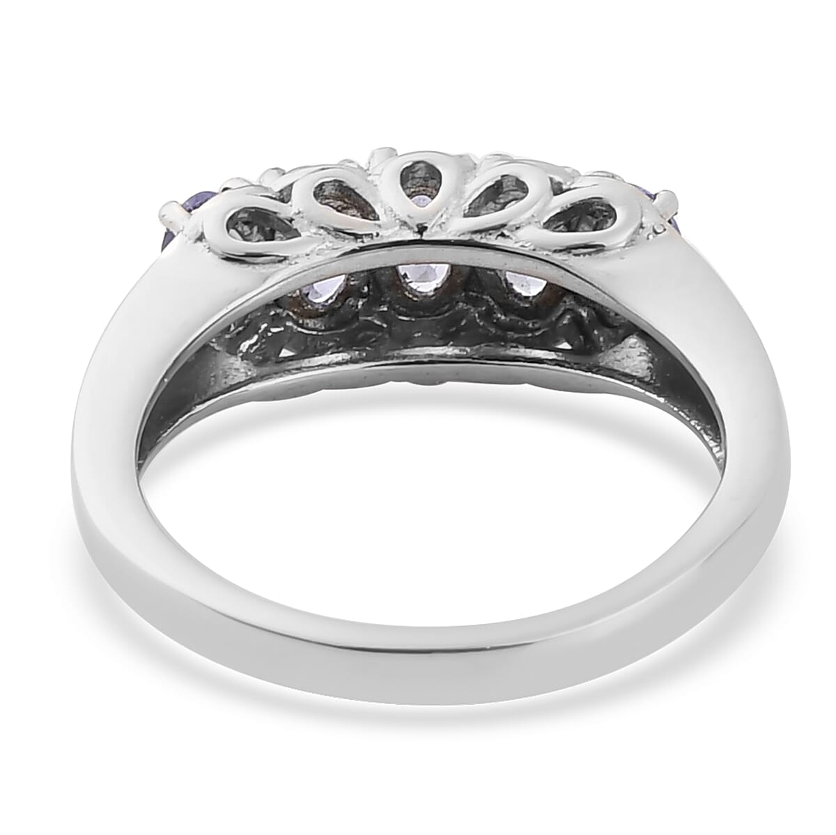 Tanzanite 5 Stone Ring in Stainless Steel (Size 5.0) 1.10 ctw | Tarnish-Free, Waterproof, Sweat Proof Jewelry image number 4