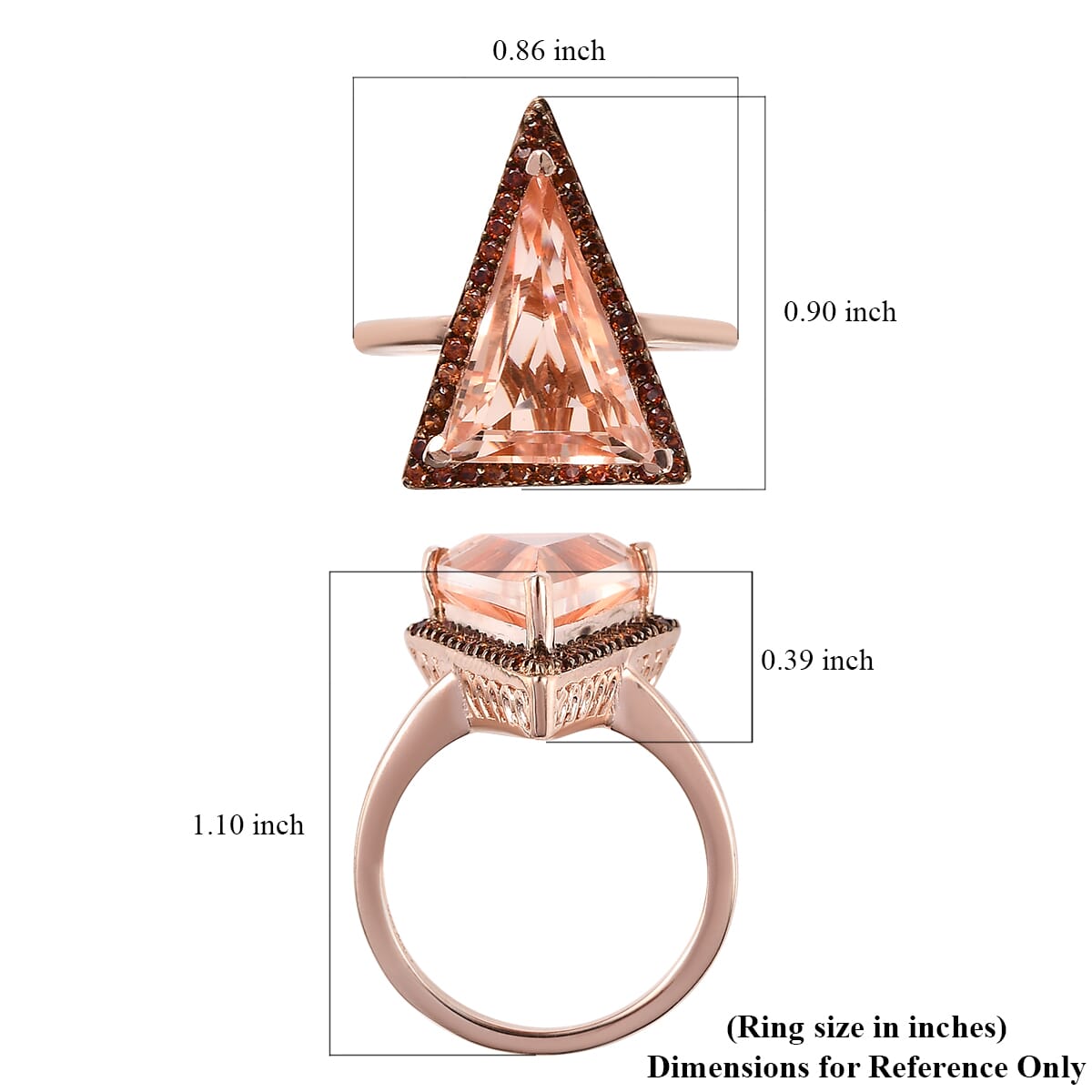 Morganique Quartz (Triplet) and Brown Zircon Ring in Vermeil Rose Gold Over Sterling Silver 5.75 ctw image number 5