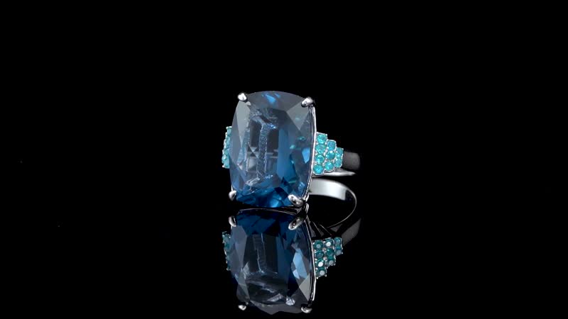Teal Fluorite and Malgache Neon Apatite Ring in Rhodium Over Sterling Silver (Size 10.0) 16.50 ctw