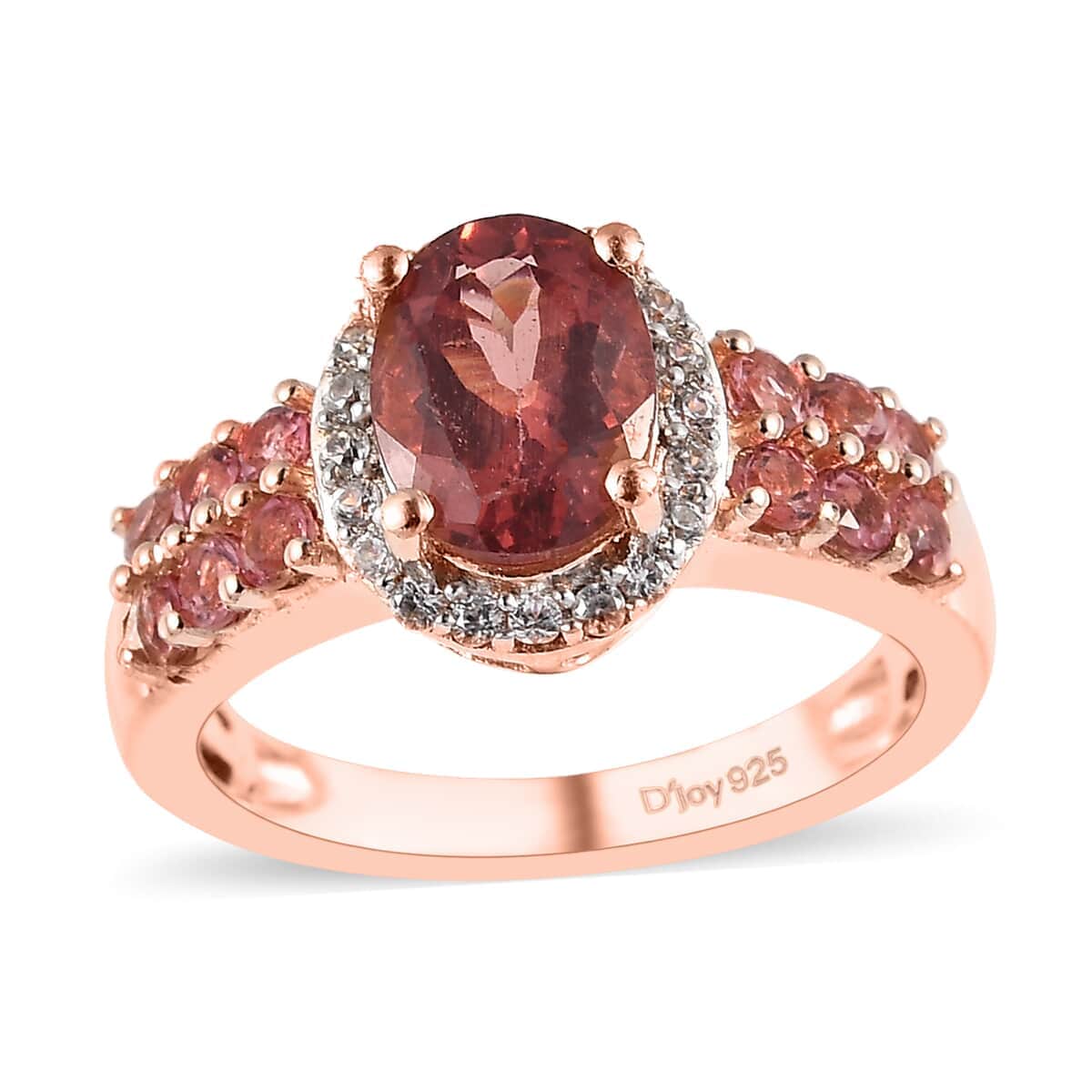 Red Apatite and Multi Gemstone Ring in Vermeil Rose Gold Over Sterling Silver 1.85 ctw image number 0