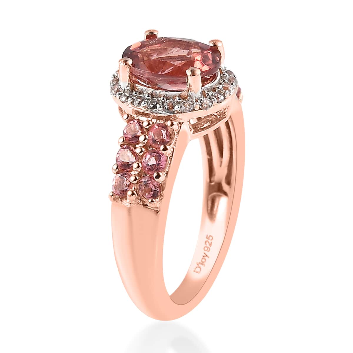 Red Apatite and Multi Gemstone Ring in Vermeil Rose Gold Over Sterling Silver 1.85 ctw image number 3