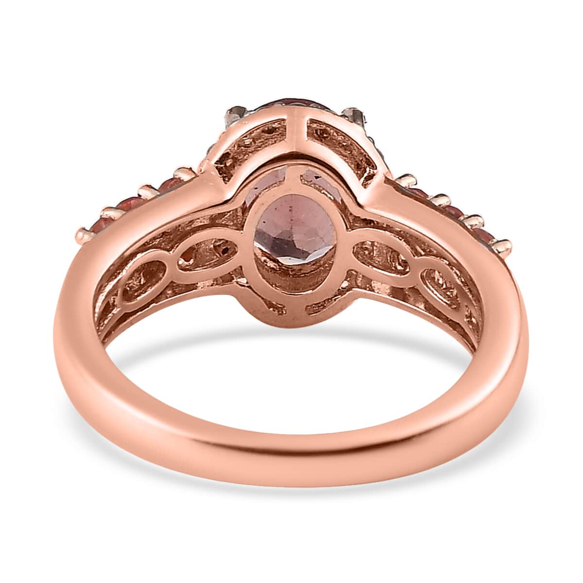 Red Apatite and Multi Gemstone Ring in Vermeil Rose Gold Over Sterling Silver 1.85 ctw image number 4