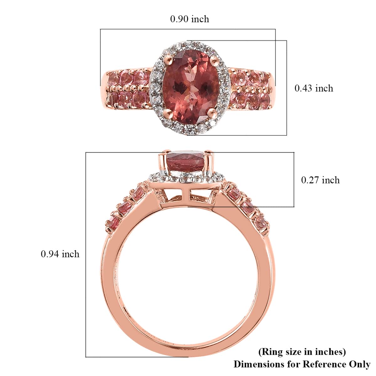 Red Apatite and Multi Gemstone Ring in Vermeil Rose Gold Over Sterling Silver 1.85 ctw image number 5