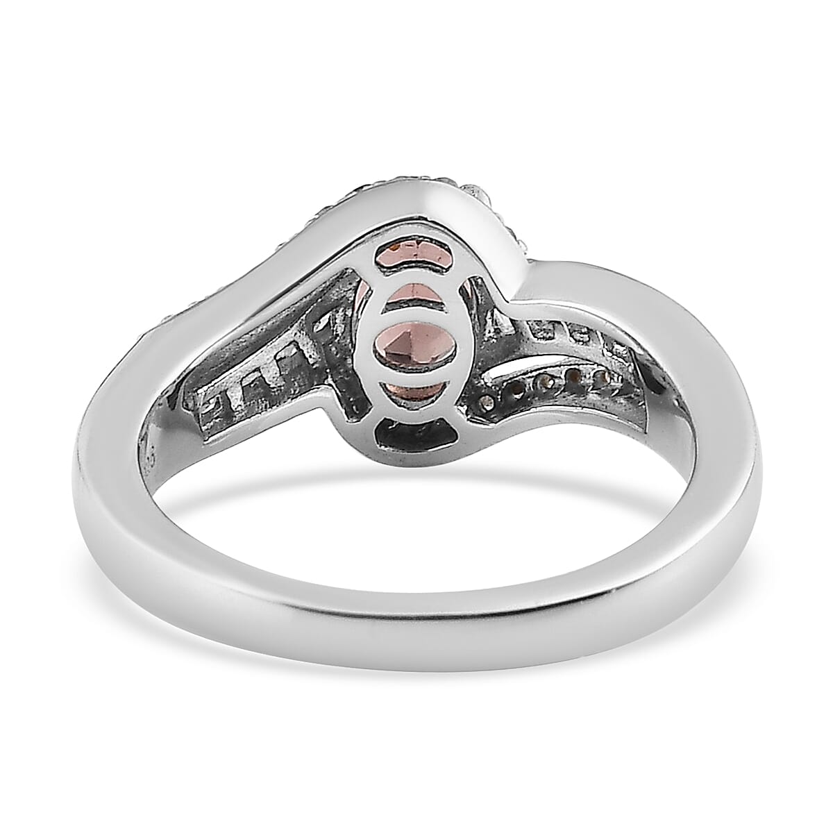 Red Apatite and Diamond Ring in Platinum Over Sterling Silver (Size 10.0) 1.00 ctw image number 4
