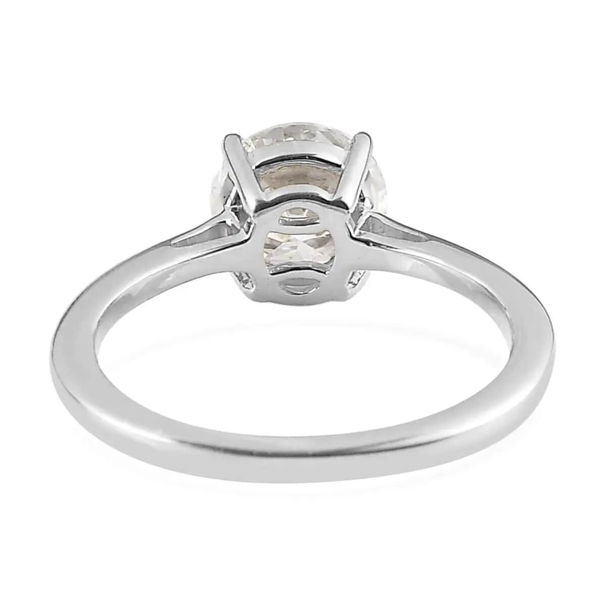 Moissanite Solitaire Ring, Moissanite Ring, Platinum Over Sterling Silver Ring 0.90 ctw (Size 5.0) image number 5