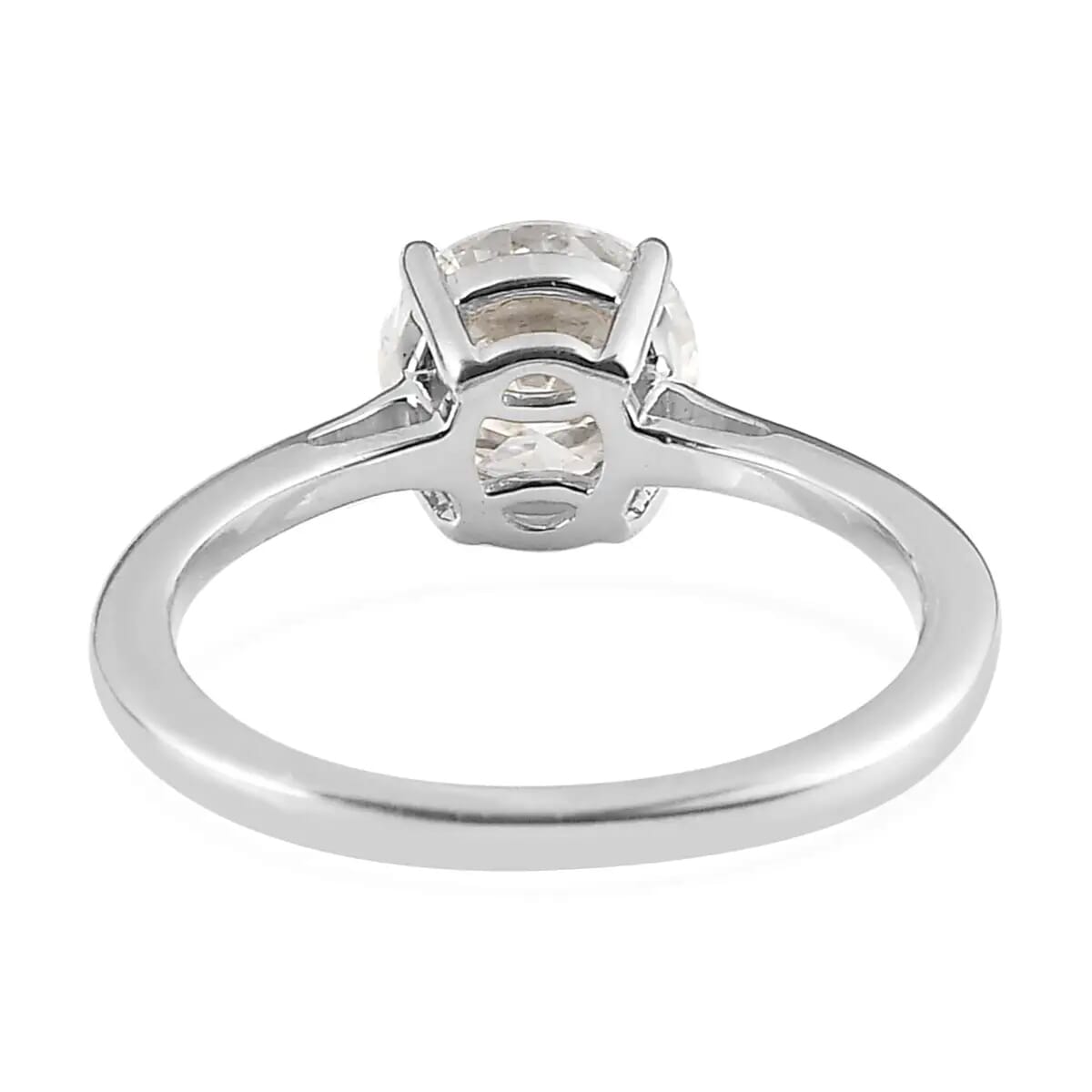 Moissanite Solitaire Ring, Moissanite Ring, Platinum Over Sterling Silver Ring 0.90 ctw (Size 6.0) image number 5