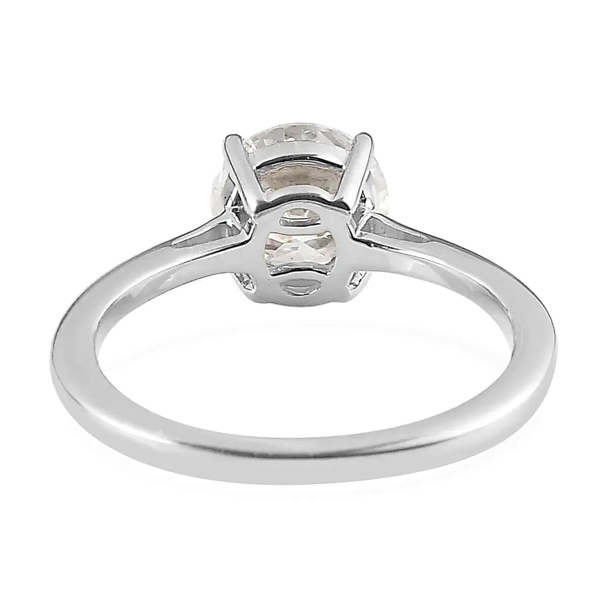 Moissanite 0.90 ctw Solitaire Ring, Moissanite Ring, Platinum Over Sterling Silver Ring (Size 7.0) image number 5