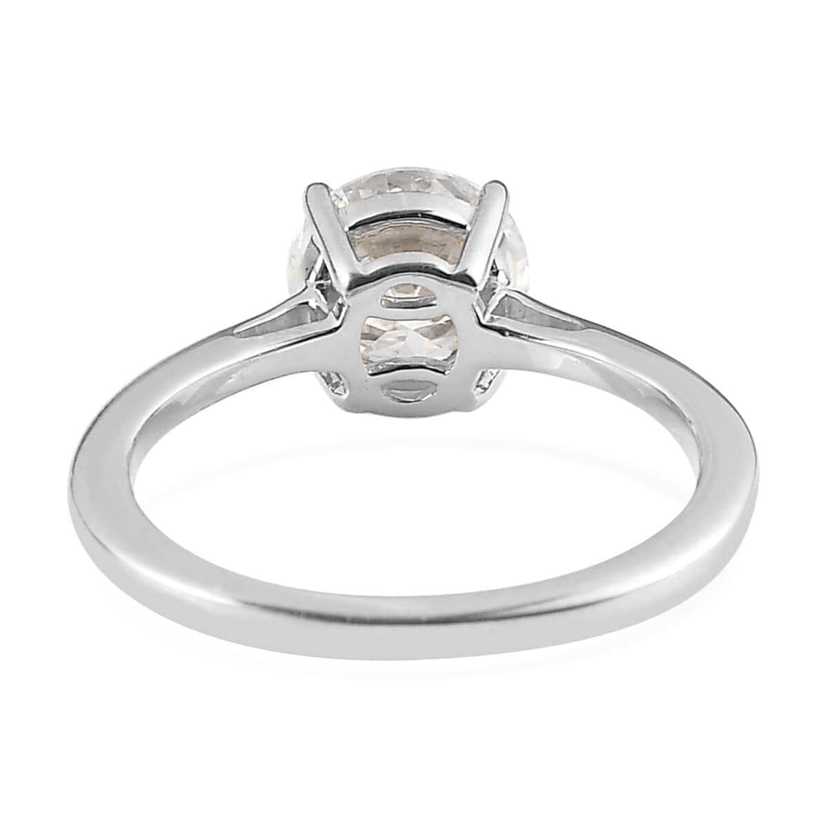 Moissanite 0.90 ctw Solitaire Ring, Moissanite Ring, Platinum Over Sterling Silver Ring (Size 9.0) image number 4