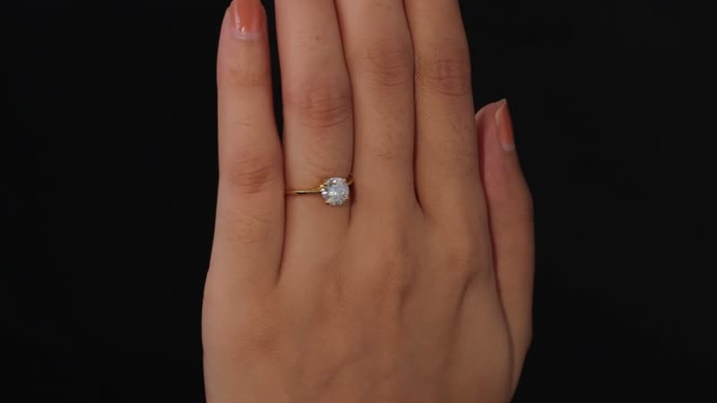 Moissanite Solitaire Ring, Moissanite Ring, Vermeil Yellow Gold Over Sterling Silver Ring 0.90 ctw (Size 10.0)