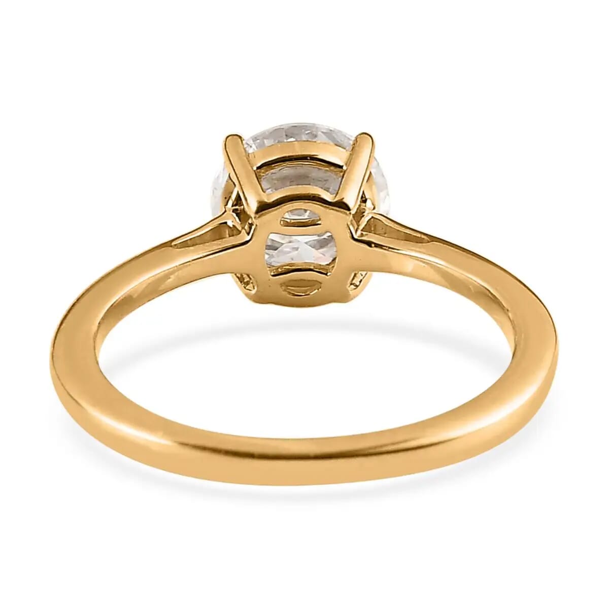 Moissanite 0.90 ctw Solitaire Ring, Moissanite Ring, Vermeil Yellow Gold Over Sterling Silver Ring (Size 6.0) image number 5