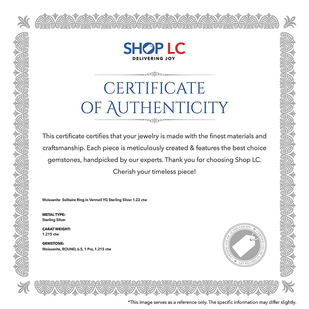 Moissanite Solitaire Ring, Moissanite Ring, Vermeil Yellow Gold Over Sterling Silver Ring 0.90 ctw (Size 9.0) image number 7