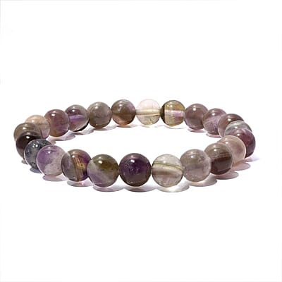 Hand Carved Amethyst Guardian Angel with Matching Beaded Stretch Bracelet