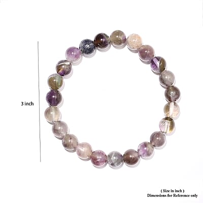 Hand Carved Amethyst Guardian Angel with Matching Beaded Stretch Bracelet