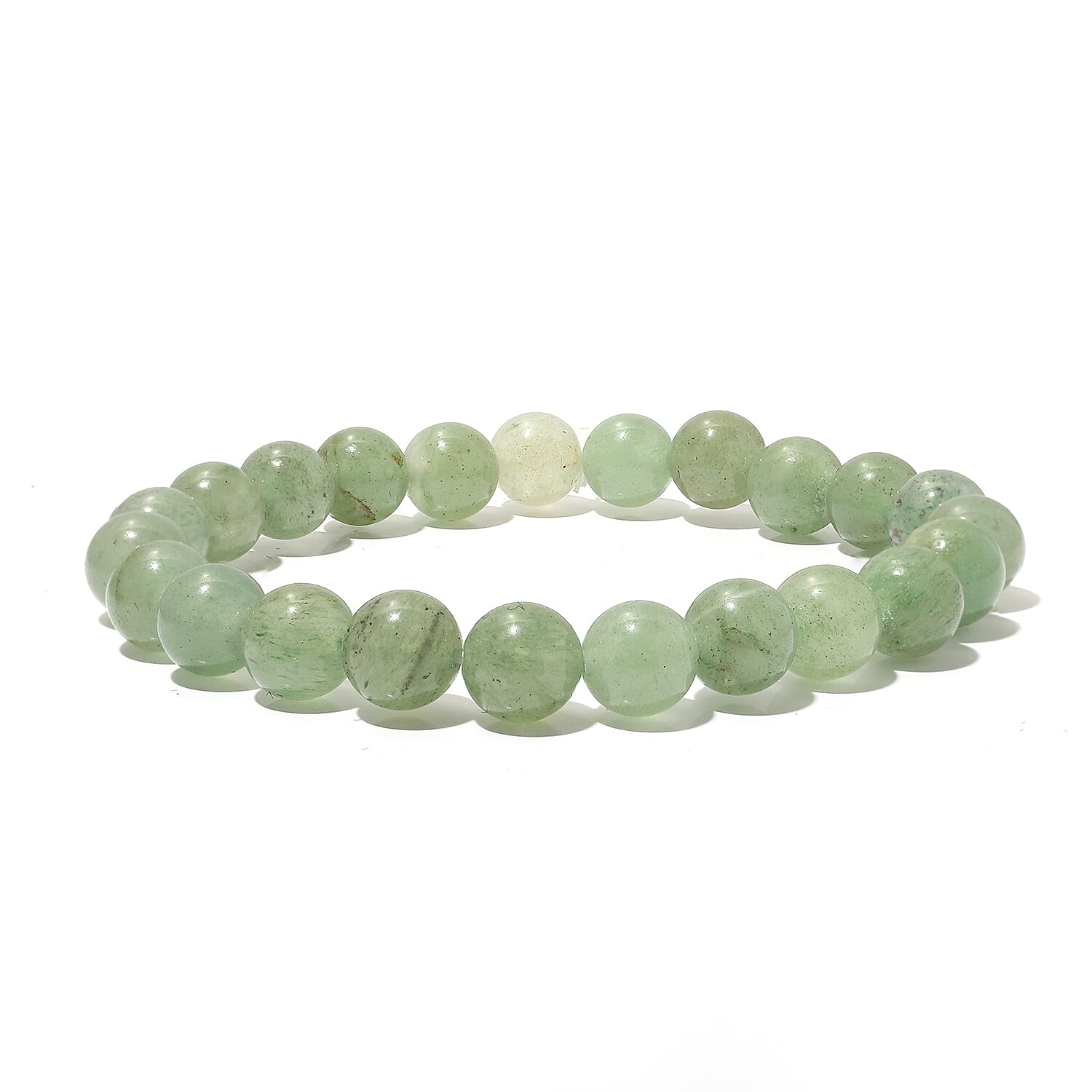 Hand Carved Green Aventurine Guardian Angel with Matching Beaded Stretch Bracelet