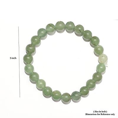 Hand Carved Green Aventurine Guardian Angel with Matching Beaded Stretch Bracelet