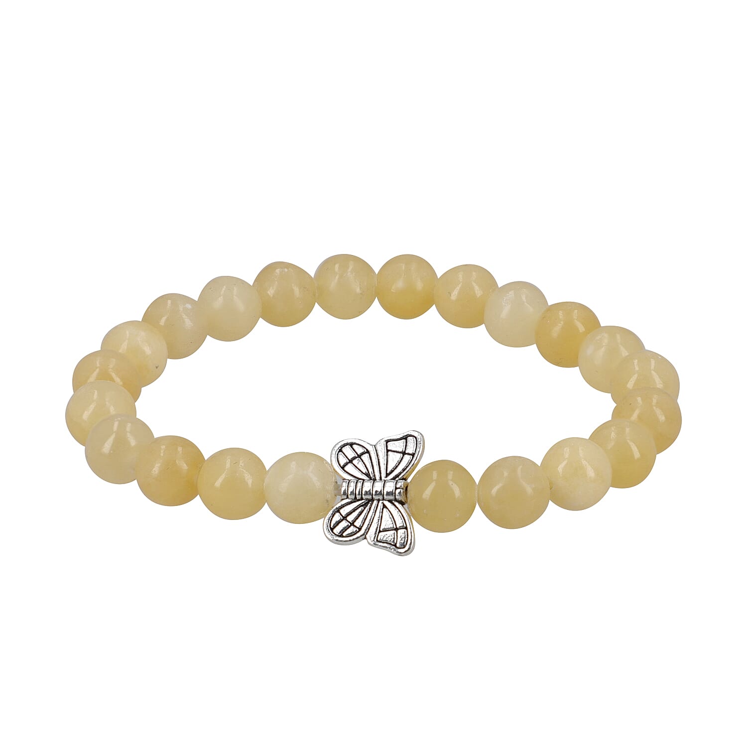 Hand Carved Ivory Aventurine Guardian Angel with Matching Beaded Stretch Bracelet