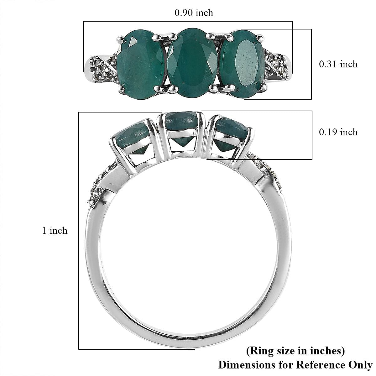 Premium Grandidierite and White Zircon Infinity Shank Ring in Platinum Over Sterling Silver (Size 10.0) 2.60 ctw