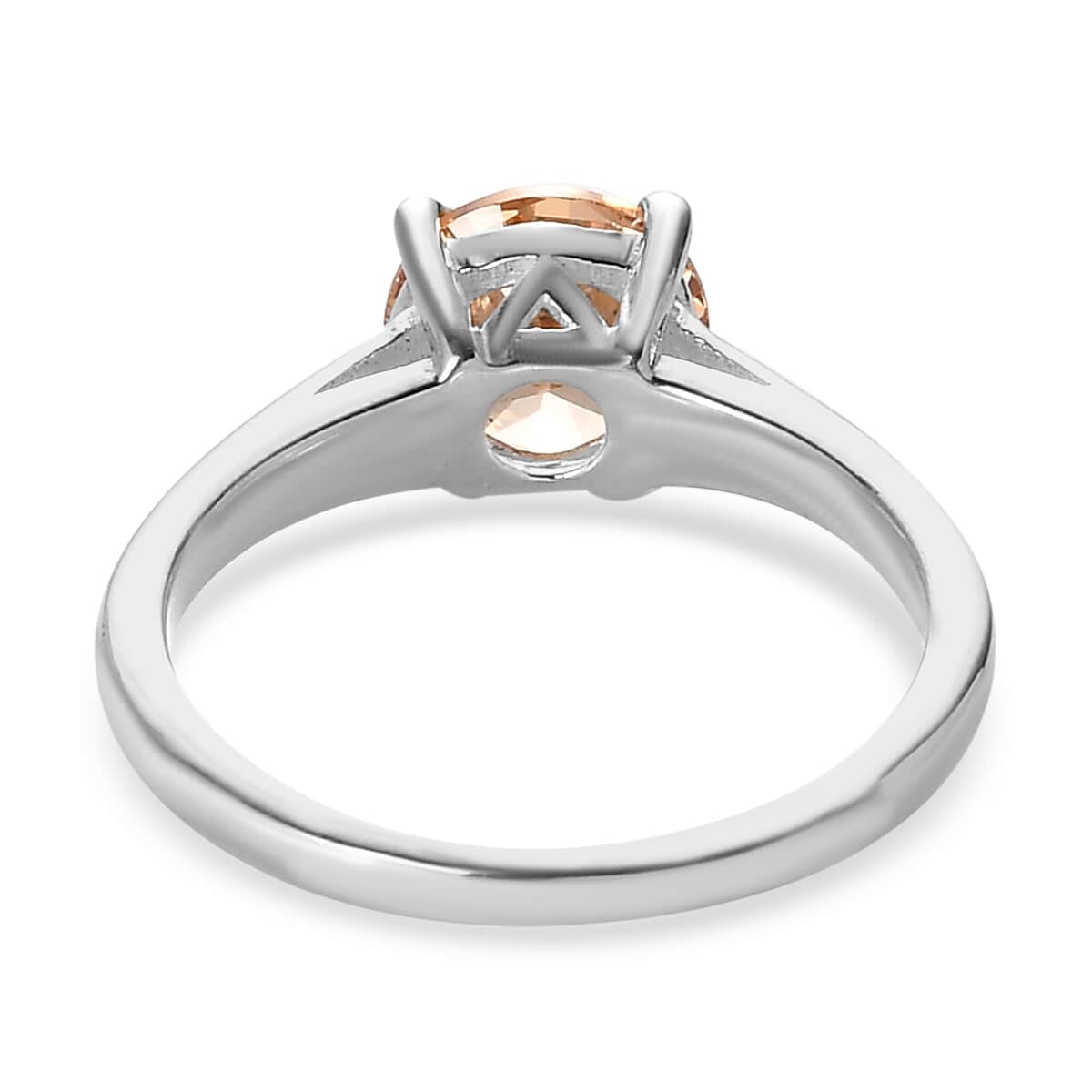 Simulated Champagne Diamond Solitaire Ring in Sterling Silver 2.00 ctw image number 3