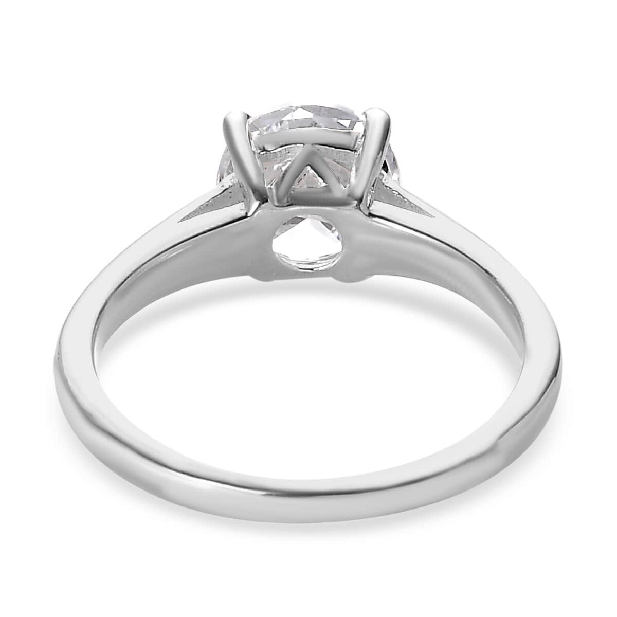 Simulated Diamond Solitaire Ring in Sterling Silver (Size 7.0) 2.10 ctw image number 3