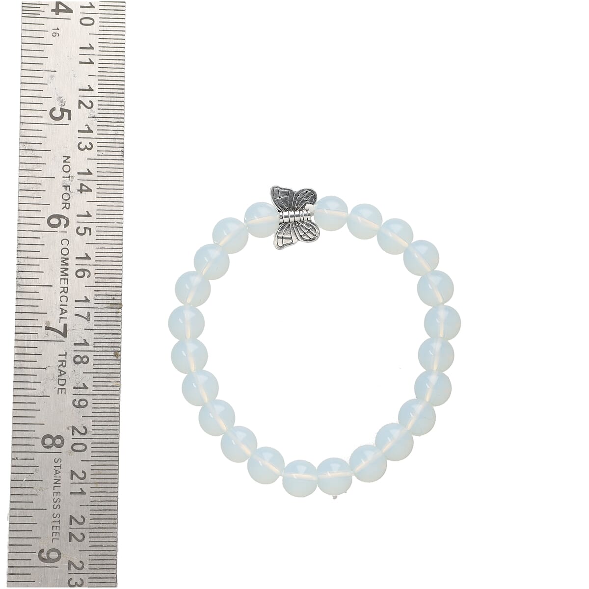 Hand Carved Opalite Guardian Angel with Matching Beaded Stretch Bracelet image number 6