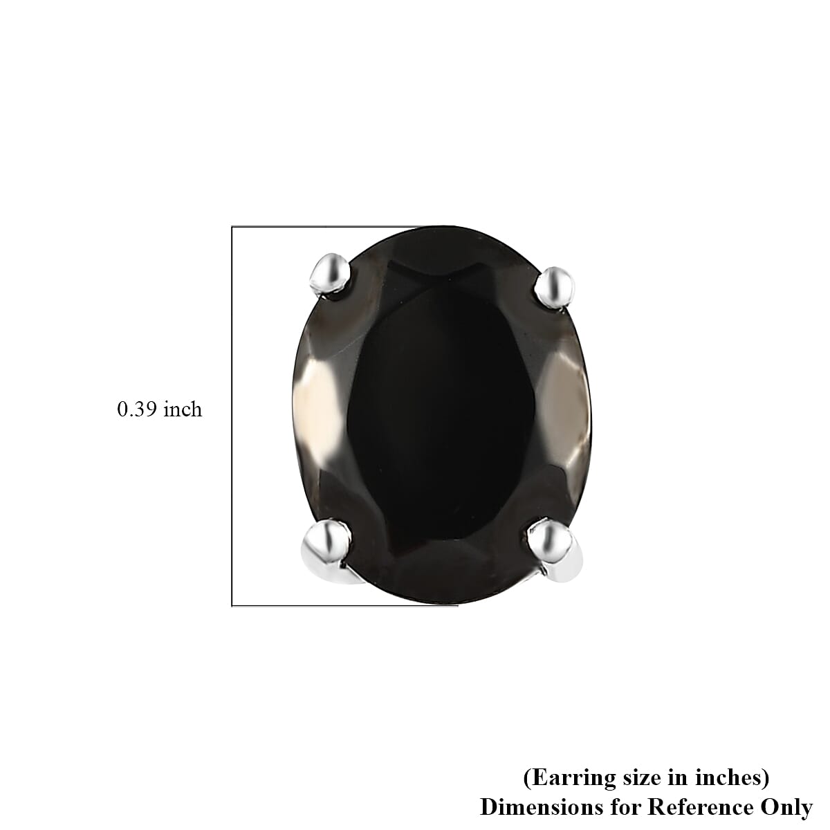 Elite Shungite Solitaire Stud Earrings in Platinum Over Sterling Silver 1.90 ctw