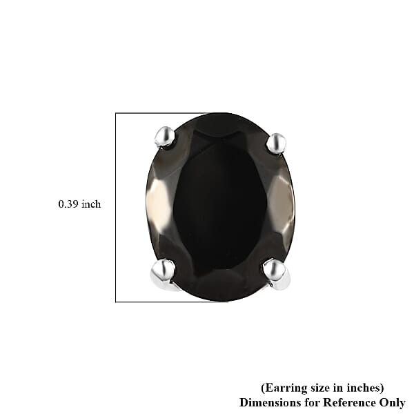 Elite Shungite Solitaire Stud Earrings in Platinum Over Sterling Silver 1.90 ctw