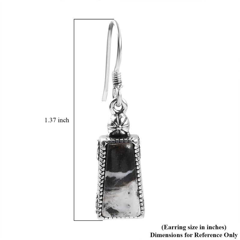 Artisan Crafted White Buffalo Earrings in Sterling Silver 11.50 ctw