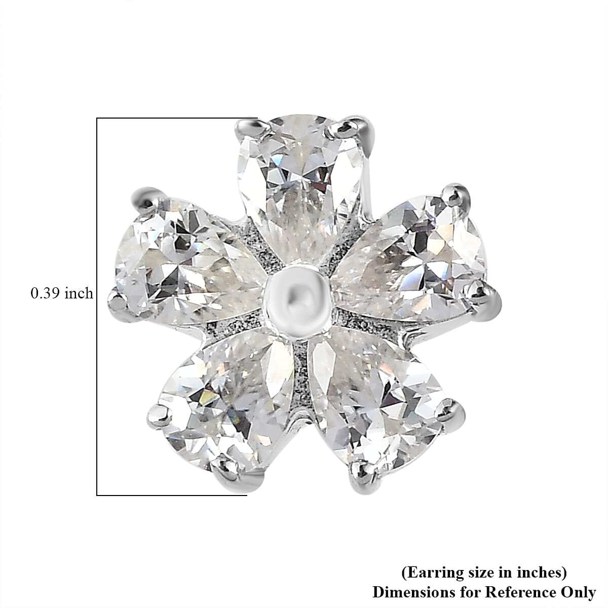 Moissanite Floral Stud Earrings in Platinum Over Sterling Silver 1.40 ctw