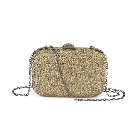 Emerald Green Crystal Clutch With the Detachable Chain Bridal
