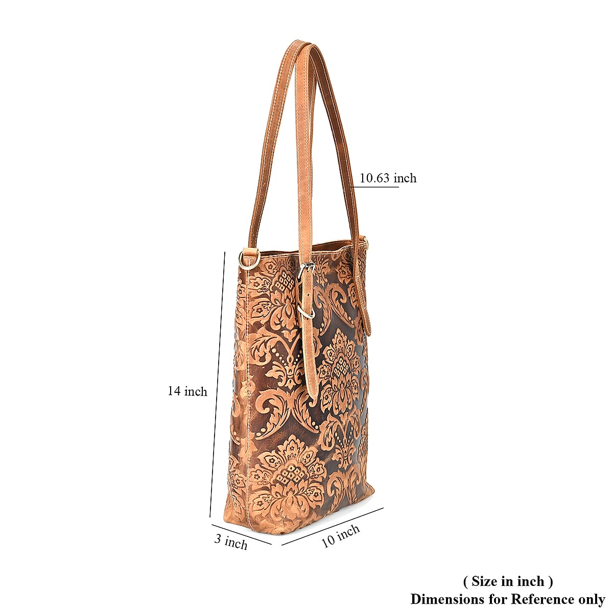 Italy Retro Noble Collection Coffee Distressed Genuine Leather Crossbody Bag with 47 Inch Shoulder Strap image number 6