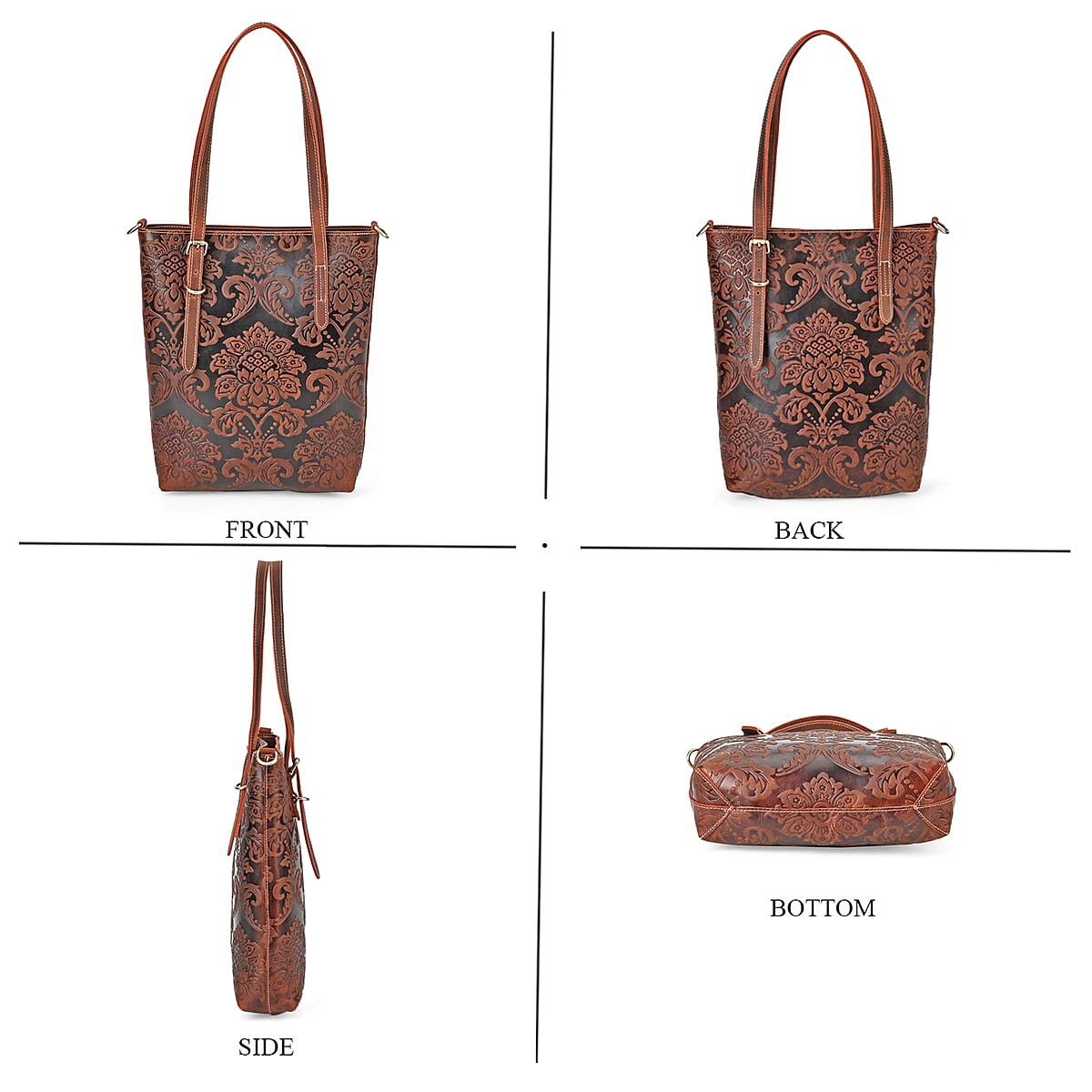 Italy Retro Noble Collection Burgundy Distressed Genuine Leather Crossbody Bag with 47 Inch Shoulder Strap image number 3