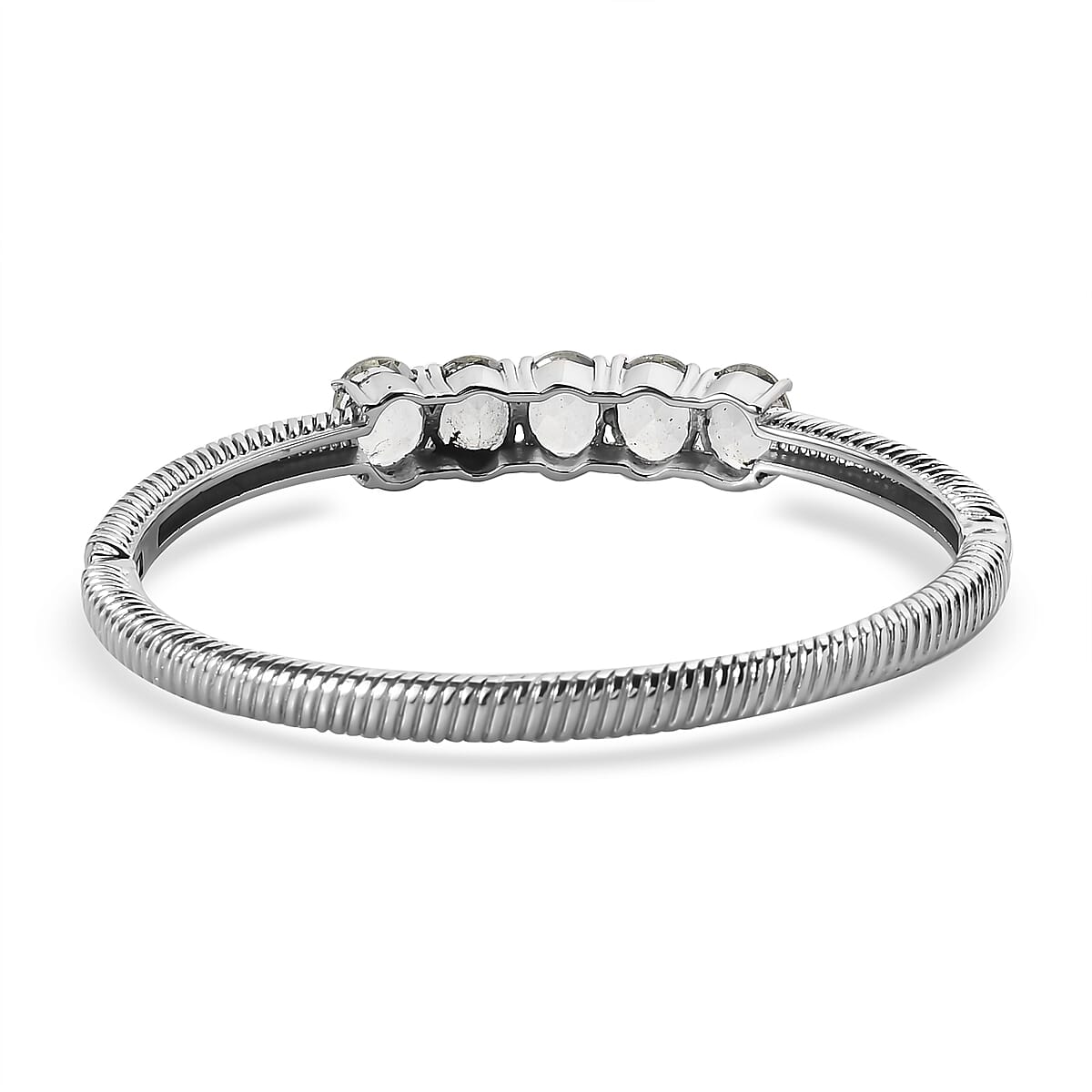 Montezuma Prasiolite Bangle Bracelet in Stainless Steel (7.25 In) 8.80 ctw image number 4