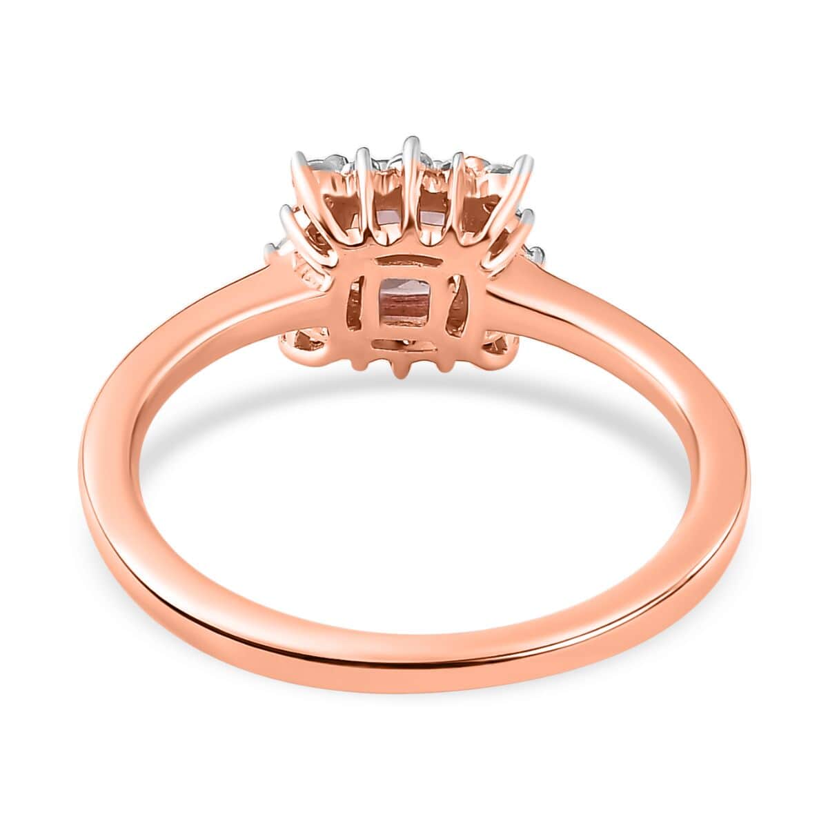 Blush Apatite and White Zircon Ring in Vermeil Rose Gold Over Sterling Silver (Size 10.0) 0.85 ctw image number 4