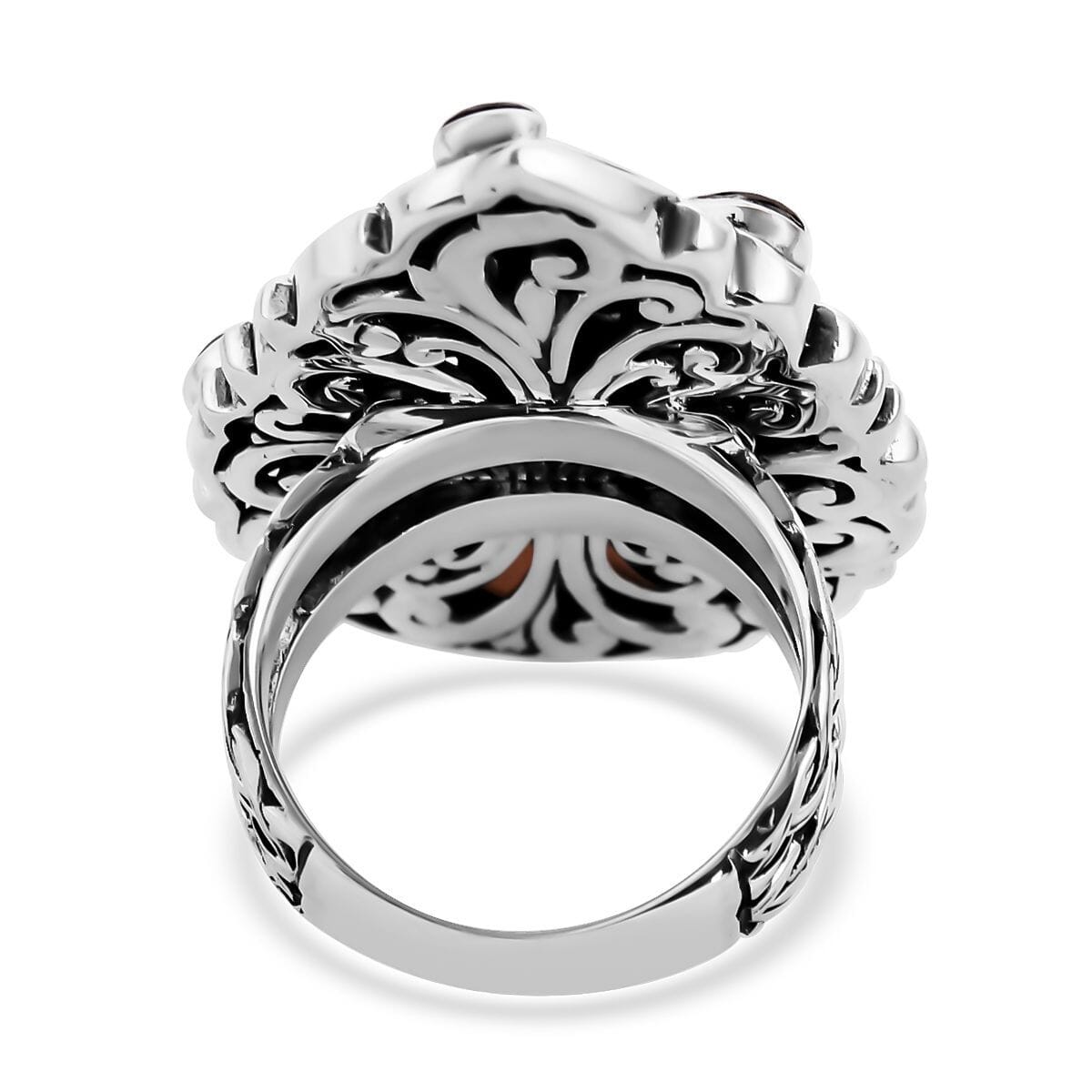 Bali Legacy Peruvian Pink Opal and Multi Gemstone Dragonfly Ring in Sterling Silver (Size 9.0) 3.90 ctw image number 4