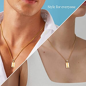 D'Joy Bar Pendant without Chain in 14K Yellow Gold Over Sterling Silver 2.15 Grams