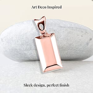 D'Joy Bar Pendant without Chain in 14K Rose Gold Over Sterling Silver Bar Pendant without Chain 2.15 Grams