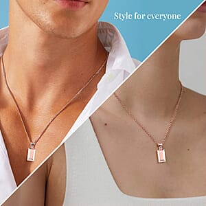 D'Joy Bar Pendant without Chain in 14K Rose Gold Over Sterling Silver Bar Pendant without Chain 2.15 Grams