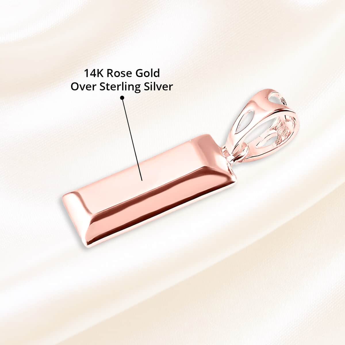 14K Rose Gold Over Sterling Silver Bar Pendant (2.15 g) image number 4