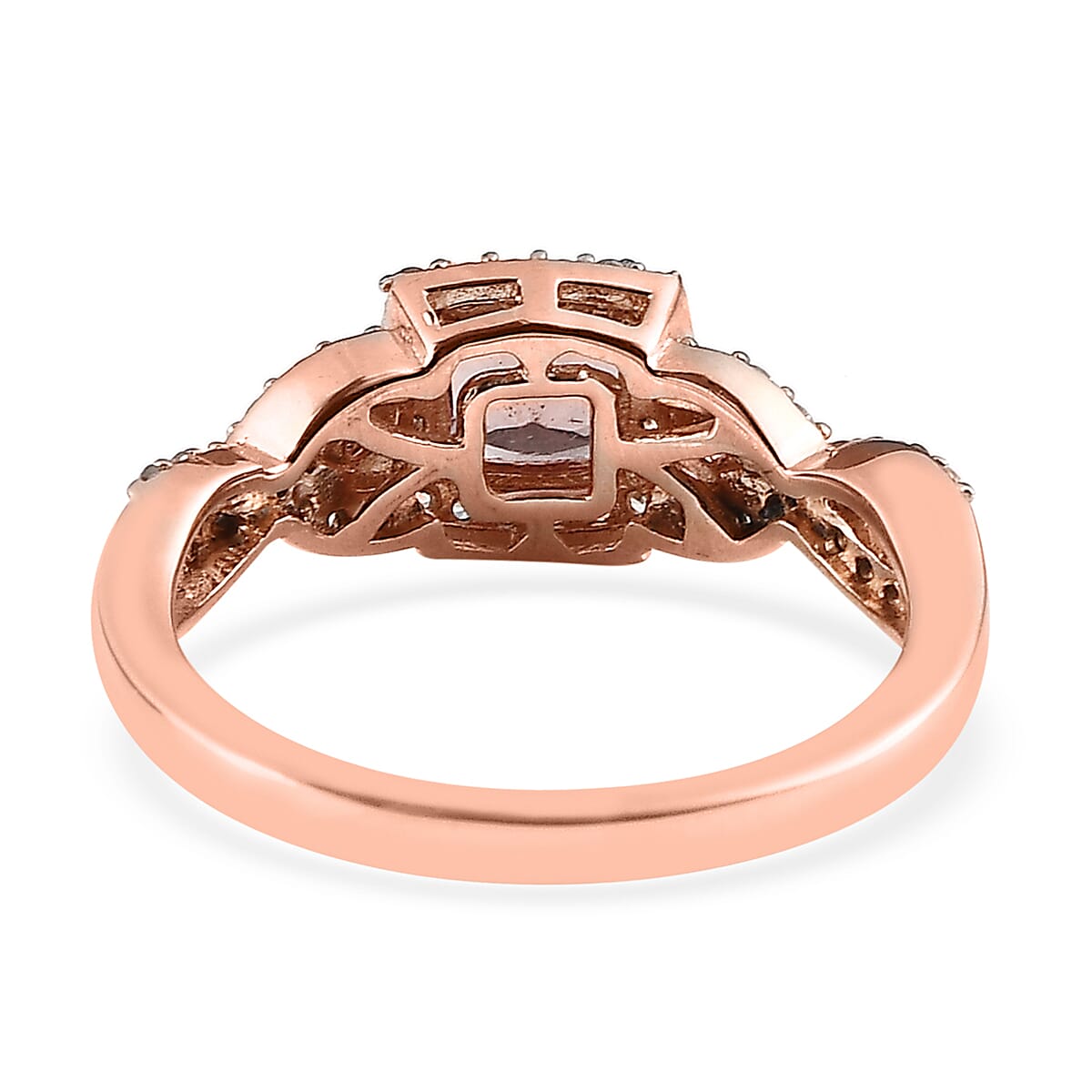 Red Rose Apatite and Multi Gemstone Infinity Shank Ring in Vermeil Rose Gold Over Sterling Silver (Size 10.0) 1.15 ctw