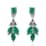 AAA Kagem Zambian Emerald and White Zircon Earrings in Platinum Over Sterling Silver 0.70 ctw