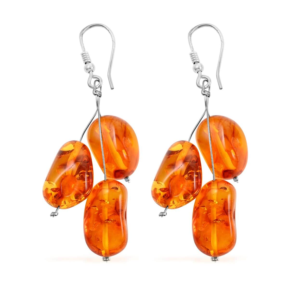 Baltic Amber Earrings in Sterling Silver image number 3