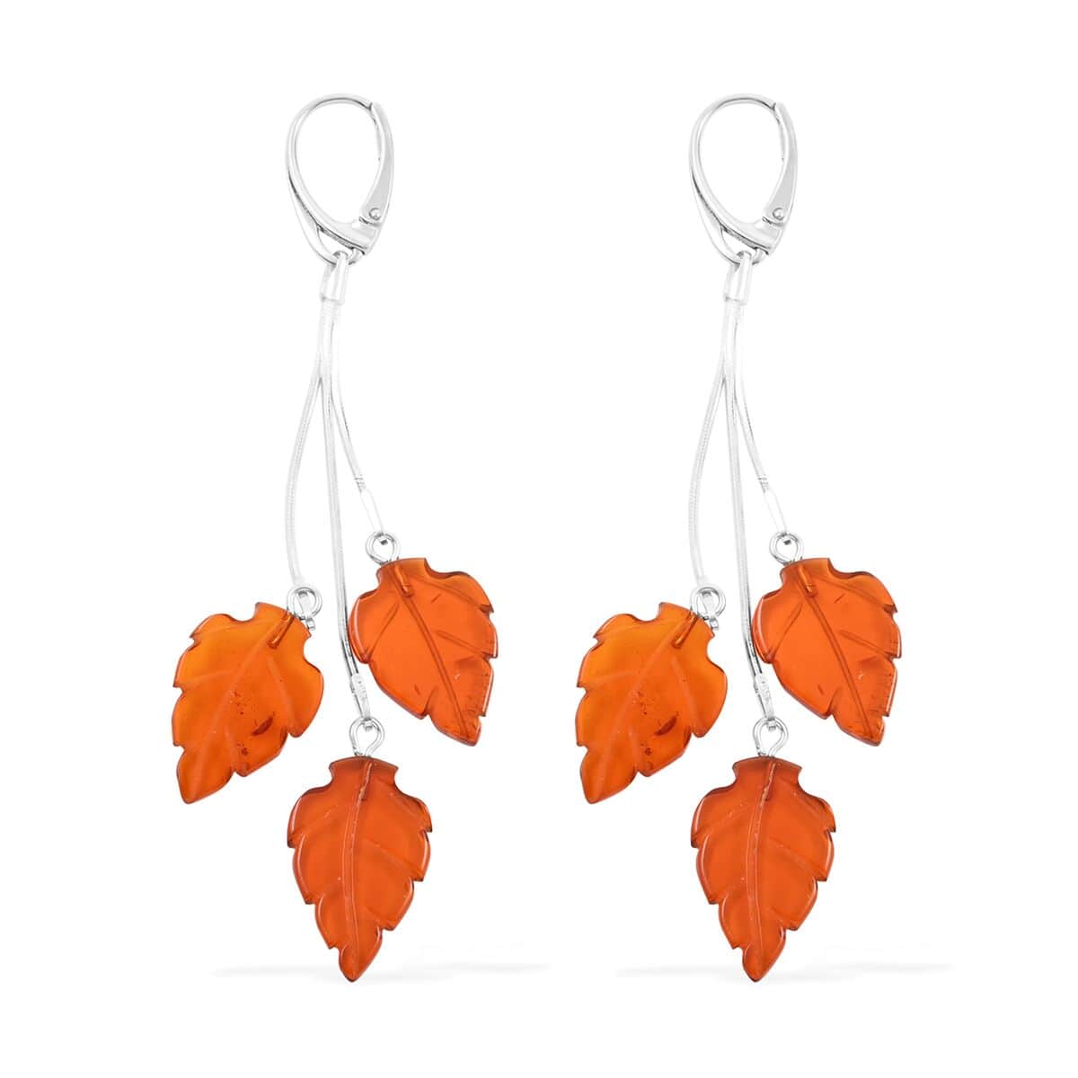 Baltic Amber Earrings in Sterling Silver image number 3