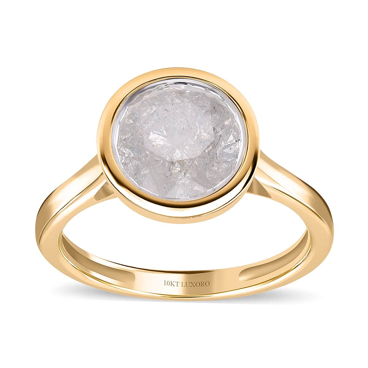 SGL Certified Luxoro 10K Yellow Gold Diamond (G-H, I3) Solitaire Ring (Size 10.0) 2.50 ctw